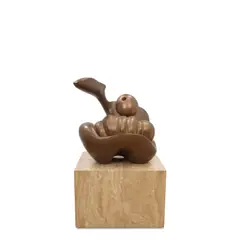 Bernard Meadows, Pointing Figure with Child, bronze with later marble pedestal