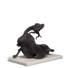 Jack Zajac, Wounded Goat, bronze on white granite base, incised 'Zajac' and numbered '3/12'