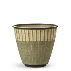Striped Vase by Harrison McIntosh, glazed stoneware, sold Jul 2025