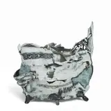Edward S. Eberle, Texture and Form (Teapot), painted porcelain, signed in black 'TEXTURE AND FORM STUDY 2 E