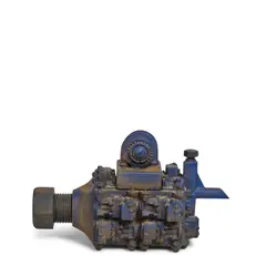 Steven Montgomery, Carburator (Teapot), slab-constructed, press-molded, hand-built, and painted earthenware with glazed interior, incised 'MONTGOMERY 2000' on underside