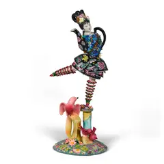 Lynn Mattson, Garden Dancer (Teapot), glazed porcelain with applied metal and simulated gemstone trinkets