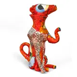 Michael Lucero, Zoomorphic Teapot, from the New World Series, glazed and painted earthenware, signed in black 'MICHAEL LUCERO NEW WORLD SERIES' on lower side