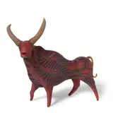 William Morris, Rhyton Bull, blown and hand-worked glass, inscribed 'William Morris 1990' on underside