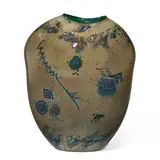 Petroglyph Vessel by William Morris, blown glass, incised 'William Morris 1985' along lower edge, offered Jul 2025