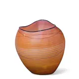 Coral Basket with Black Lip Wrap by Dale Chihuly, for Portland Press, blown glass, etched 'Chihuly PP98' on underside, sold Jul 2025
