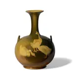 Two Handled Goose Vase by Rookwood Pottery, decorated by William Purcell McDonald, standard glazed earthenware, impressed Rookwood marks, incised artist's initials , offered Mar 2025