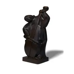 Ferdinand Parpan, Double Bass Player, patinated bronze