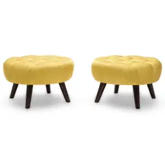 Pair of Custom Swiveling Stools by William Haines, stained mahogany, tufted silk upholstery, sold Mar 2025