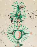 Tony Duquette, Face Vase with Pineapple Headdress
