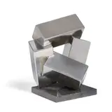 Jacques Schnier, Model for Four Cuboids on Three Points V, stainless steel on granite base, etched 'JACQUES SCHNIER 2/2 1984', titled, dated and inscribed on artist's label on underside of base