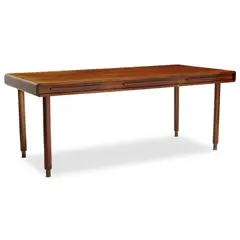 Executive Desk by Italian Modern, walnut, brass, sold Mar 2025