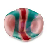 Carlo Scarpa, Rare Macchie Dish, for Venini, hand-blown iridescent and polychromed glass, acid-etched stencil 'venini murano ITALIA' on underside