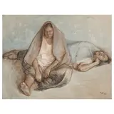 Dos Mujeres Sentadas by Francisco Zúñiga, sold Mar 2025