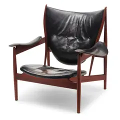 Finn Juhl, Early and Rare Chieftain Chair, executed by Niels Vodder, teak with original leather upholstery, branded 'NIELS VODDER CABINETMAKER DENMARK'