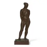 Desnudo de Victoria de pie by Francisco Zúñiga, bronze on painted wood base, sold Mar 2025