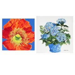 Eszter Haraszty, Untitled (Blue Hydrangeas) and Untitled (Orange Poppy) (Two Works)