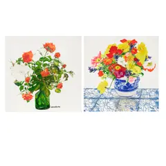 Eszter Haraszty, Untitled (Roses) and Untitled (Poppies) (Two Works)