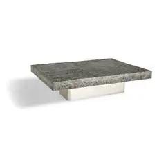 American Contemporary, Brutalist Coffee Table, chrome-plated steel, aluminum, engraved artist's signature and '5/8'