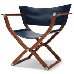 Hermès, Pippa Folding Armchair, leather, pearwood, polished nickel, marked 'HERMES PARIS MADE IN FRANCE'