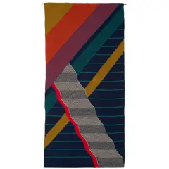 White Zip (Tapestry) by Charlotte Funk, woven wool, sold Mar 2025