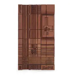 Leroy Setziol, Untitled Wall Relief, teak, carved initials 'LIS' on underside, with applied tag reading 'ROY SETZIOL 1967' along side