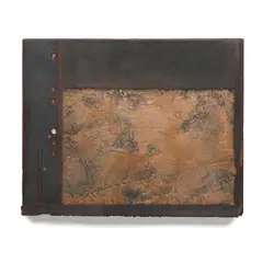 Wall Plaque (#841) by June Schwarcz, electroplated copper foil and enamel, etched '841 Schwarcz', sold Mar 2025