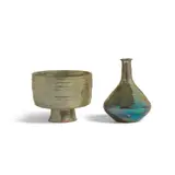 Beatrice Wood, Footed Bowl and Vase, lustre-glazed earthenware, each signed 'BEATO' on underside