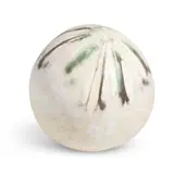 Baby Moon by Toshiko Takaezu, glazed stoneware, patinated iron base, offered Mar 2025