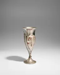 Tiffany & Co., Twin-Handled Vase, chased and cast sterling silver and copper, stamped 'TIFFANY & CO / 13233 MAKER'S / 5131 / 925-1000 T'