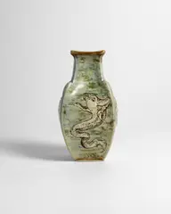 Vase by Martin Brothers, stoneware, decorated on each side with a fantastic sea creature, incised '11-1903 Martin Bro London T Southall', sold Jun 2025