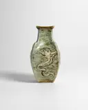 Martin Brothers, Vase, stoneware, decorated on each side with a fantastic sea creature, incised '11-1903 Martin Bro London T Southall'