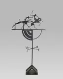 James Spalding Bodrero, Polo Players Weathervane, for Orro Studios, wrought iron, stamped 'Orro'