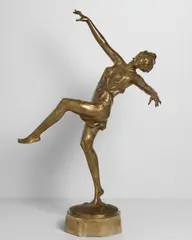 'Tanzerin' by Bruno Zach, gilt and cold painted bronze, onyx, sold Jun 2025