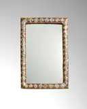 Line Vautrin, Mirror, talosel, lumaline and glass, signed 'LINE VAUTRIN'