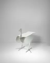 François-Xavier Lalanne, 'Oiseau L'Argent' Occasional Table, aluminum, with articulated leaves, stamped 'fxL', 'LALANNE' and 'ARTCURIAL'