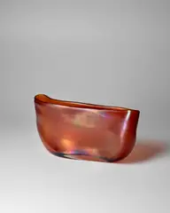 Massimo Micheluzzi, 'Flat Ambra' Vase, for Murano, hand-blown iridescent and frosted glass, signed and dated 'Massimo Micheluzzi MURANO 2017'