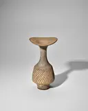 Lucie Rie, Fluted Vase with Flared Lip, stoneware, with pitted glaze, impressed with artist's monogram