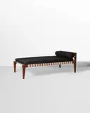 Demountable Daybed by Pierre Jeanneret, teak, fabric upholstery, painted mark 'P, offered Jun 2025