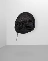 Magdalena Abakanowicz, Black Ball Abakan, woven and dyed jute over steel armature