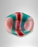 Rare Macchie Dish by Carlo Scarpa, for Venini, hand-blown iridescent and polychromed glass, three-line acid stamp 'venini murano ITALIA', sold Jun 2025
