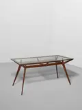 Silvio Cavatorta, Dining Table, mahogany, glass