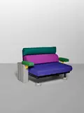 Michele de Lucchi, 'Lido' Sofa, laminate over wood, lacquered wood, enameled steel, upholstery