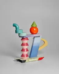 'California Accordion' Teapot by Peter Shire, glazed ceramic, signed 'SHIRE 1983', sold Jun 2025