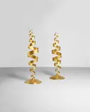 Tom Dixon, Pair of 'Spiral' Floor Lamps, for Tom Dixon Studios, gilt steel and aluminum