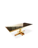 Unique Prototype 'MASS' Dining Table by Tom Dixon, brass, edition 1of 1, stamped 'TOM DIXON LONDON 02', offered Jun 2025