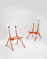 Virgil Abloh, Pair of 'Antony' Chairs, for Vitra, painted steel, acrylic