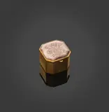 Line Vautrin, Pilulier, Bronze doré, nacre gravée, liège et verre