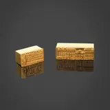 Line Vautrin, Ensemble de deux boîtes Faubourg Saint Honoré, Bronze doré et liège