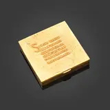 Line Vautrin, Poudrier Si vous croyez que je vais dire qui j'ose aimer je ne saurai pour un empire vous la nommer, Bronze doré, miroir et tissu